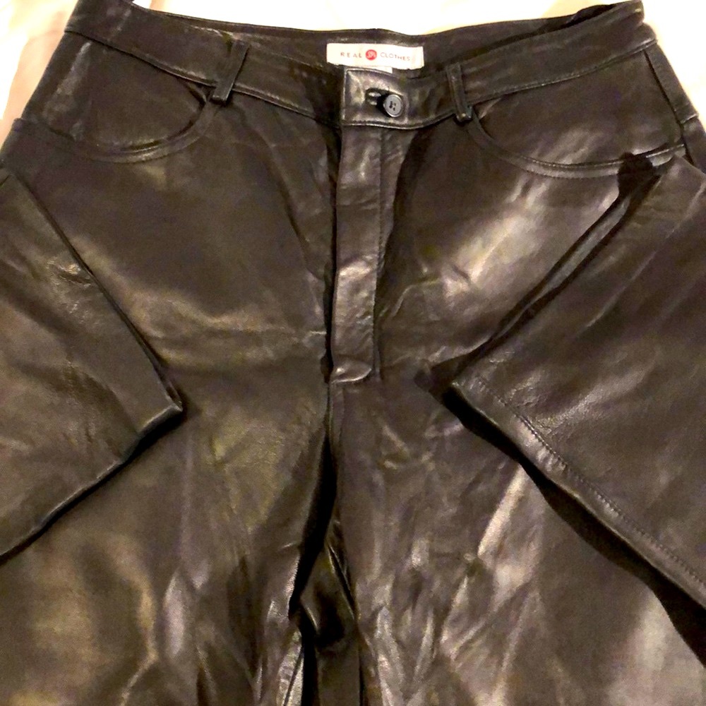 Sz 8 100% LEATHER PANTS SAKS FIFTH AVENUE INCREDIBLE SOFT AND SUPPLE BLACK